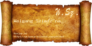 Weigang Szimóna névjegykártya